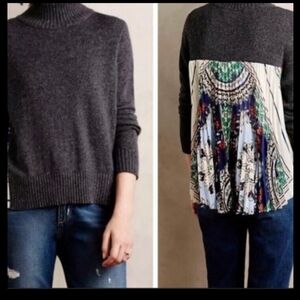 Small Anthropologie Moth Turtle neck sweater with pleated back